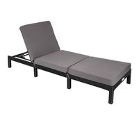 tectake Rattan Sun Lounger Sofia in Black | Size: 1 Seater TECTAKE Black 1 Seater