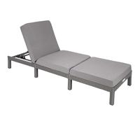 tectake Rattan Sun Lounger Sofia in Grey | Size: 1 Seater TECTAKE Grey 1 Seater