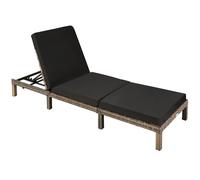 tectake Rattan Sun Lounger Sofia in Natural | Size: 1 Seater TECTAKE Natural 1 Seater
