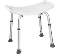 Tectake Rectangular Aluminum Shower Stool - White
