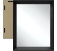 tectake® Rectangular Wall Mirror in Minimalist Style, Lightweight Design with Black Slanted Frame & Distortion-Free Glass, Modern Black Mirror for Bathroom, Hallway, Bedroom - 40.6 x 50.8 cm