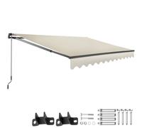 tectake Retractable Awning Ornella in Beige | Size: Large TECTAKE Beige Large