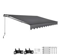 tectake Retractable Awning Ornella in Grey | Size: Large TECTAKE Grey Large