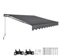 tectake Retractable Awning Ornella in Grey | Size: Large TECTAKE Grey Large
