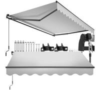 tectake Retractable Awning Ornella in Light Grey | Size: Large TECTAKE Light Grey Large