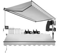 tectake Retractable Awning Ornella in Light Grey | Size: Large TECTAKE Light Grey Large