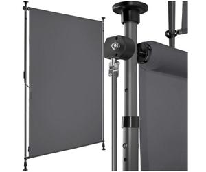 Tectake Retractable Awning Taija - Tooless Installation, With Hand Crank, Retractable And Uv Blocking 100 X 310 Cm - Dark Grey