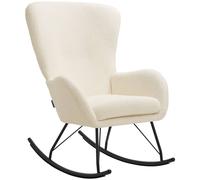 tectake Rocking Chair Swing - Armchair Steel Runners, Thick Padding in Cream TECTAKE Cream