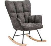 tectake Rocking Chair Torve in Dark Grey TECTAKE Dark Grey