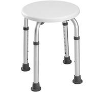 Tectake Round Aluminum Shower Stool - White