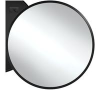 Tectake Round Mirror Fiona - Aluminium Frame, Wall Mounted, Minimalist Design 50 X 2.5 Cm - Black