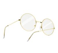tectake Round Retro Golden Glasses in Gold TECTAKE Gold One Size