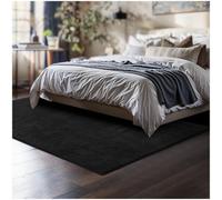 Tectake Rug Zonelle - Short Pile And Ultra-Soft, Rectangular Or Round 120 X 170 Cm - Black