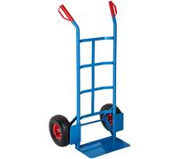 tectake® Heavy-Duty Sack Barrow with Pneumatic Tyres & Robust Steel Frame, Sturdy Sack Truck with 200 kg Load Capacity & Ergonomic Handles, Lightweight & Multi-Purpose Trolley on Wheels - Blue