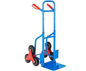 tectake® Sack Barrow with Adjustable Telescopic Frame, Folding Trolley with Star-Shaped, Stair-Climbing Wheels, Multi-Purpose Sack Truck with 200 kg Load Capacity & Sturdy Steel Frame - Blue