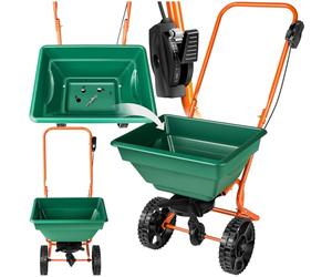 tectake® Salt & Grit Spreader with 25-Litre Capacity & Adjustable Spread Rate, Robust Gritter with Durable Steel Frame & Large Wheels for Easy Handling, Ideal Grass Seed, Fertiliser & Lawn Spreader