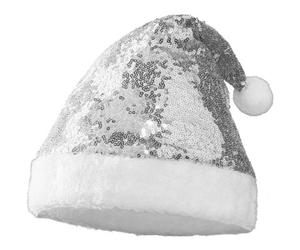 Tectake Santa Hat With Silver Sequins - Size 56 / Height: Approx. 56 Cm - Silver