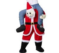 Costume Piggyback Santa Claus Winter Christmas Party Unisex Xmas Adult Red White