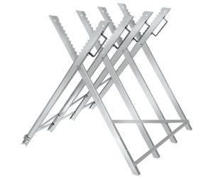 Tectake Sawhorse - Steel With 4 Stem Holders, Foldable With Handles - Grey
