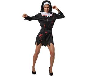 Tectake Scary Nun - Halloween Fancy Dress Costume For Women 302255 - Black/white S