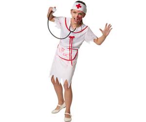 Tectake Scary Nurse 302197 - Red/white 140 (9-10Y)