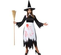 Tectake Scary Witch - Halloween Fancy Dress Costume For Women 302230 - Black/white S