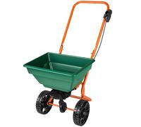 tectake® Lawn Spreader with 25-Litre Capacity & Adjustable Spread Rate, Robust Grit Spreader with Durable Steel Frame & Large Wheels for Easy Handling, Ideal Grass Seed, Fertiliser & Salt Spreader