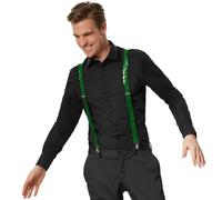 tectake Sequin Trouser Braces in Green TECTAKE Green One Size