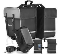 Tectake Set Bicycle Bag Georg And Frame Bag, Water-Repellent 20.5 X 10 X 10.5 Cm - Black