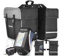 Tectake Set Bicycle Bag Georg And Frame Bag, Water-Repellent 20 X 9.5 X 10 Cm - Black/red