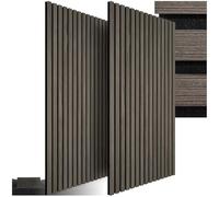 Acoustic Panel Set of 2 Sound-Absorbing Wall Panels Size Adjustable Wooden