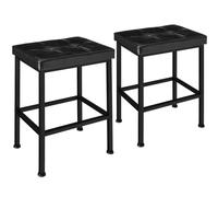 tectake Set Of 2 Bar Stools Bodie in Black TECTAKE Black