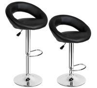 tectake Set Of 2 Bar Stools Christian in Black TECTAKE Black
