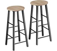 tectake Set Of 2 Bar Stools Keynes in Light Brown TECTAKE Light Brown
