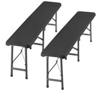 Tectake Set Of 2 Benches Panja, Weatherproof, 500 Kg Weight Capacity - Anthracite - 2