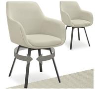 tectake Alicon Set of 2 Greige Dining Chair - Grey - Wilko