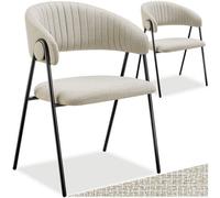 tectake Dining Chair Bedano in Grey | Size: 2 Pack TECTAKE Grey 2 Pack
