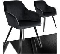 (black, Set of 2) Dining Chair Accent Bedroom Furniture Velvet Armchair Living Room Chairs Set