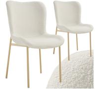 Tectake Dining Chair Tessa Set Of 2 - Ergonomic Design, High Backrest, White