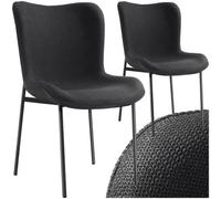 Tessa Dining Chair - Black Set of 2, none