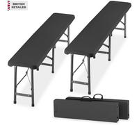 Tectake Set Of 2 Garden Benches Panja, Weatherproof, 500 Kg Weight Capacity - Anthracite - 2