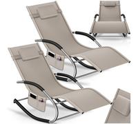 tectake Sun Lounger Taya in Beige | Size: 2 Seater TECTAKE Beige 2 Seater