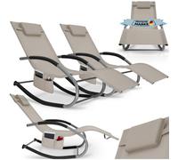 tectake Sun Lounger Taya in Beige | Size: 2 Seater TECTAKE Beige 2 Seater