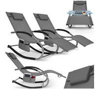 tectake Sun Lounger Taya in Grey | Size: 2 Seater TECTAKE Grey 2 Seater