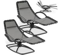 Tectake Set Of 2 Sun Lounger Toulon - Ergonomic, Rocking Function - Grey