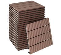 Tectake Composite Decking Tegulas - Click System, Wood Look, Outdoor Safe Set Of 22 - Brown