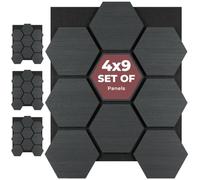tectake® Set of 4 Acoustic Panels, 76 x 62 cm, Real Wood Veneer, Cuttable
