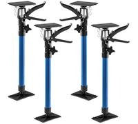 tectake® Set of 4 Quick-Release Props, Telescopic Support Rod Set, Adjustable 51-115 cm, Steel Tension Rods with Pressure Plates, 30 kg Load per Prop, Ideal Cabinet, Ceiling & Door Frame Strut - Blue