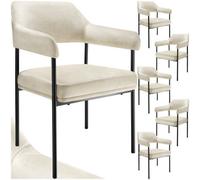 TecTake Armchair Doã©, Upholstered, Steel Legs, White