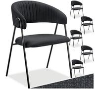 tectake Dining Chair Bedano Set Of 6 - Black | Size: 6 Pack TECTAKE Black 6 Pack